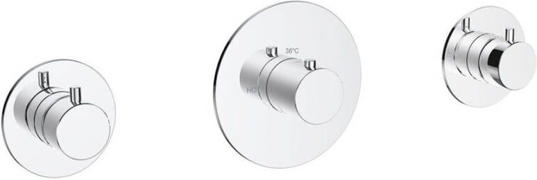 Wiesbaden Dreams thermostatische douchekraan met 2 stopkranen chroom