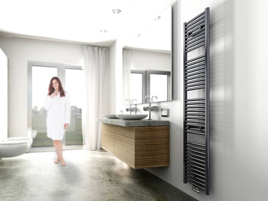 Wiesbaden Elara sierradiator 180x45 cm antraciet midden onderaansluiting