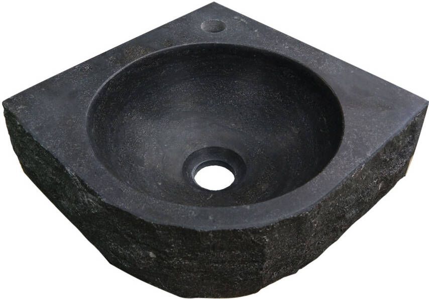 Wiesbaden Fontein Hamerslag | 30x30x8 cm | Natuursteen | Hoek | 1 kraangat | Vierkant | Hamerslag - Foto 2