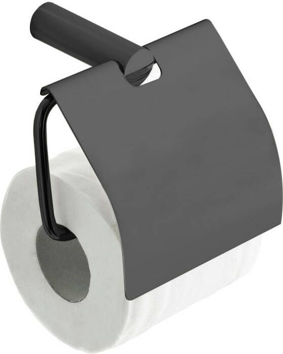 Wiesbaden Ida toiletrolhouder met klep wandmontage gunmetal