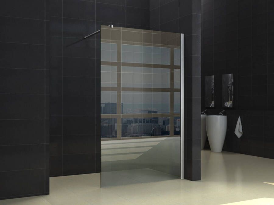 Wiesbaden Inloopdouche Miami 130x200cm Antikalk Helder Glas Chroom Profiel 10mm Veiligheidsglas Easy Clean - Foto 6