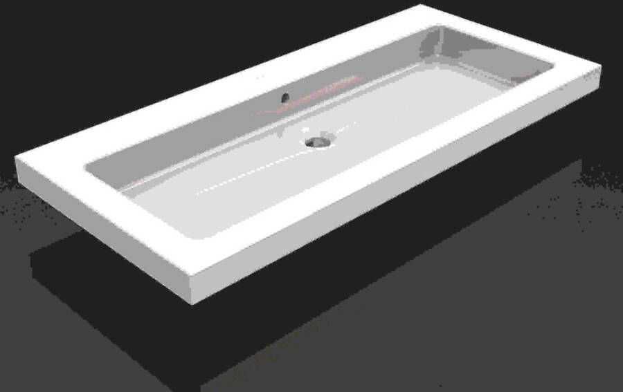 Wiesbaden Meubelwastafel Rechthoek 80x46x5cm Keramiek Glans Wit Zonder Kraangat Overloop - Foto 3