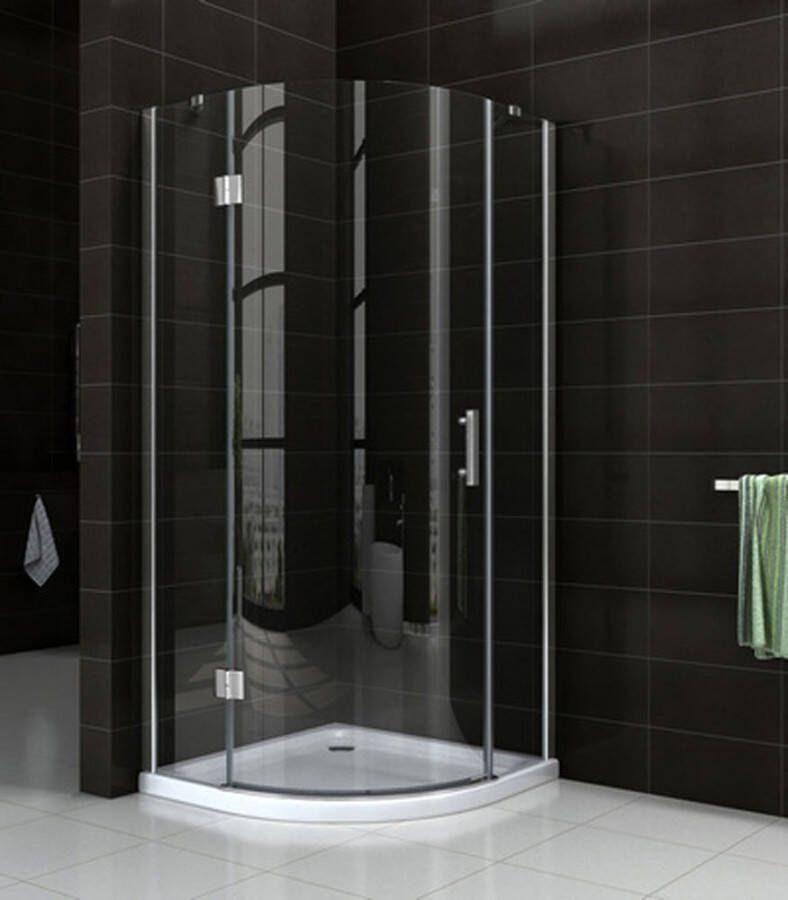 Wiesbaden Douchecabine Nano Kwartrond Draaideur Linksdraaiend 90x90x200cm Antikalk Helder Glas Chroom Profiel 8mm Veiligheidsglas Easy Clean - Foto 3