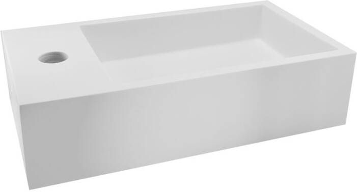 Wiesbaden Lotte fontein links 40 x 22 x 10 cm solid surface mat wit