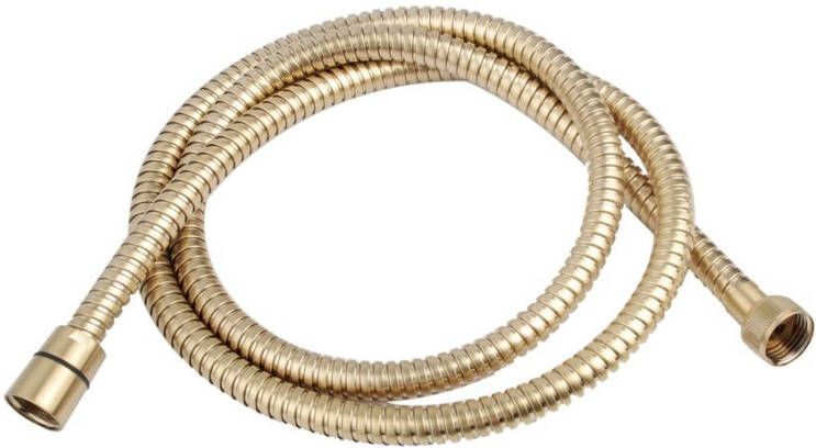 Wiesbaden Doucheslang UniMatch | 150 cm | Messing | Geribbeld | Geborsteld messing PVD - Foto 2