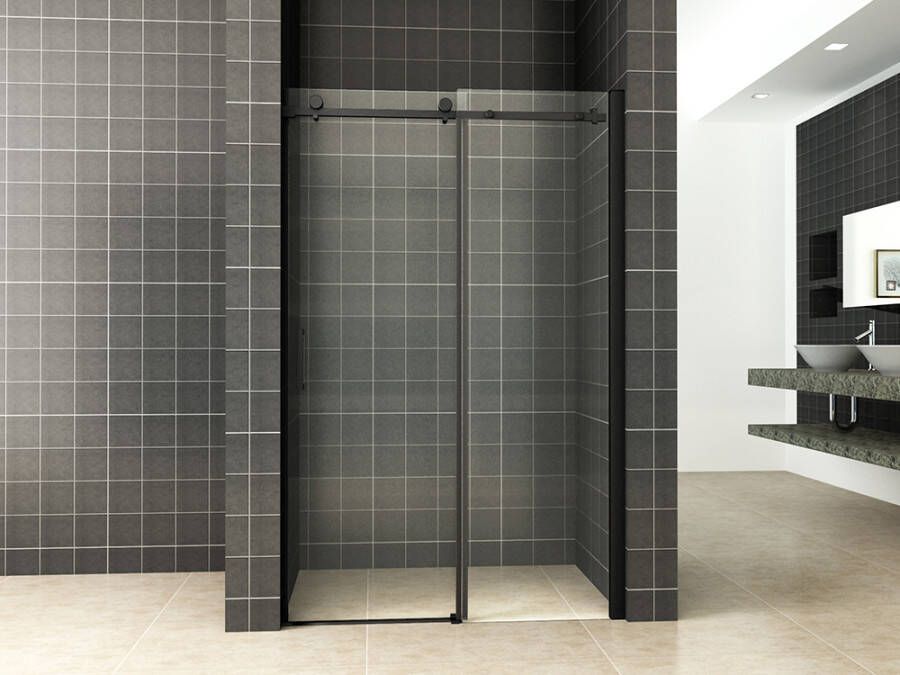 Wiesbaden nisdeur schuifbaar 110x200 mat zwart
