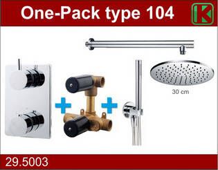 Wiesbaden one-pack inbouwthermostaatset type 104 CHR (30cm)