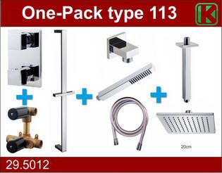 Wiesbaden one-pack inbouwthermostaatset type 113 CHR (20cm)