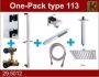Wiesbaden inbouw doucheset met thermostaat en plafondarm met vierkante hoofddouche 20cm met glijstang chroom 29.5012 - Thumbnail 3
