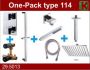 Wiesbaden inbouw doucheset met thermostaat en plafondarm met vierkante hoofddouche 20cm met glijstang chroom 29.5013 - Thumbnail 3