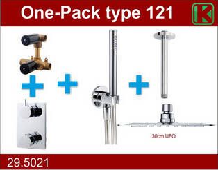 Wiesbaden one-pack inbouwthermostaatset type 121 CHR (30cm ufo)