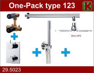 Wiesbaden one-pack inbouwthermostaatset type 123 CHR (30cm ufo)