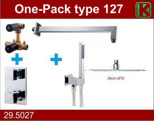 Wiesbaden one-pack inbouwthermostaatset type 127 CHR (30cm ufo)