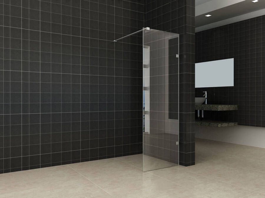 Wiesbaden Inloopdouche Profielloos 50x200 cm Antikalk Helderglas 8mm Nano Veiligheidsglas - Foto 5