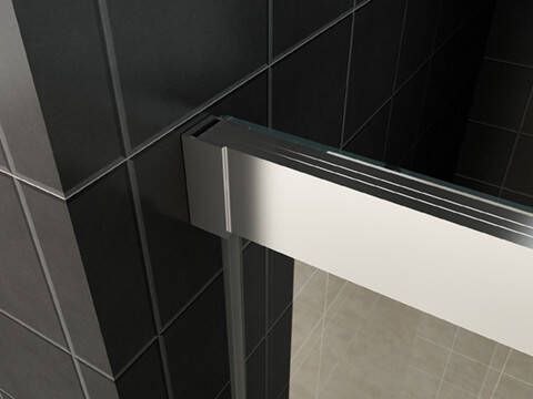 Wiesbaden Puerta nisdeur met 1 schuifdeur 1400 x 2000 x 8 mm nano helder glas chroom