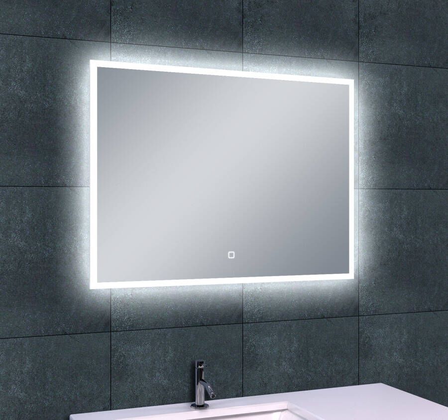 Wiesbaden Badkamerspiegel Quatro | 100x60 cm | Rechthoekig | Directe en indirecte LED verlichting | Touch button | Met verwarming - Foto 3