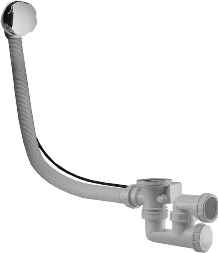 Wiesbaden Riko Wiesbaden verlengde bad-plugoverloop combinatie met waste 4cm chroom
