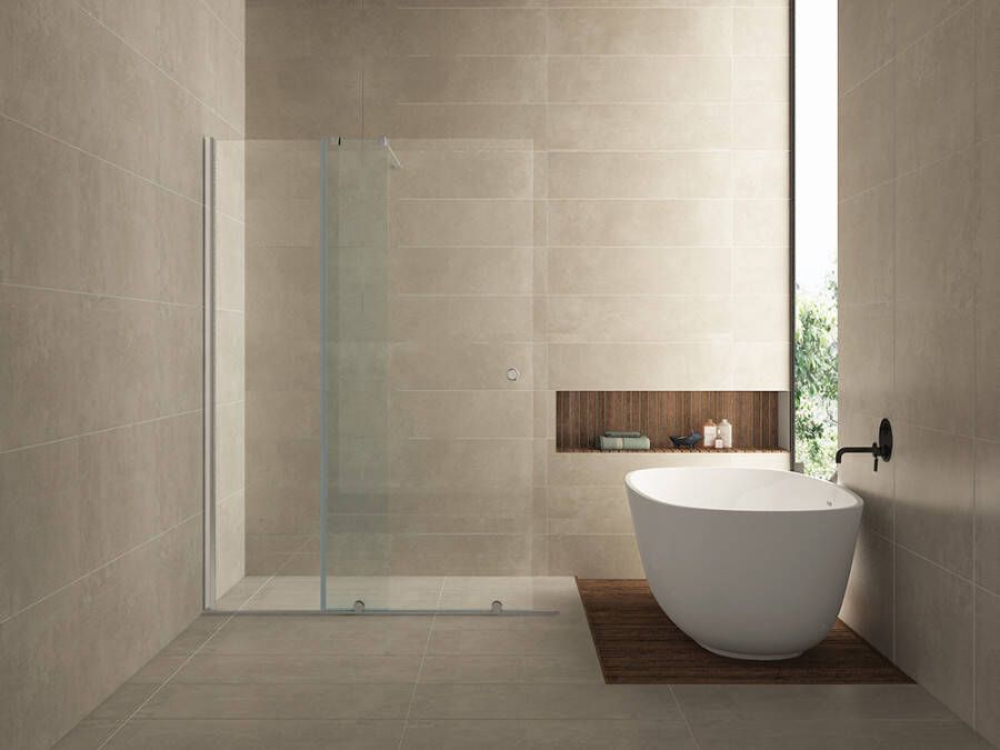 Wiesbaden Douchedeur Miami Verlengbaar Schuifdeur 100x200cm Antikalk Helder Glas Chroom Profiel 10mm Veiligheidsglas op Rail - Foto 5
