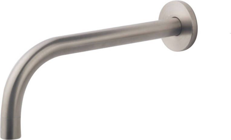 Wiesbaden Wastafelkraan Inbouw Slim Rond 20cm Geborsteld Staal 18mm Uitloop