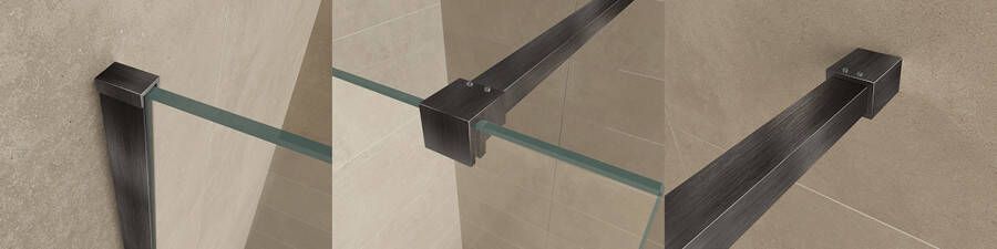 Wiesbaden Slim profielset met stabilisatiestang 120 cm gunmetal