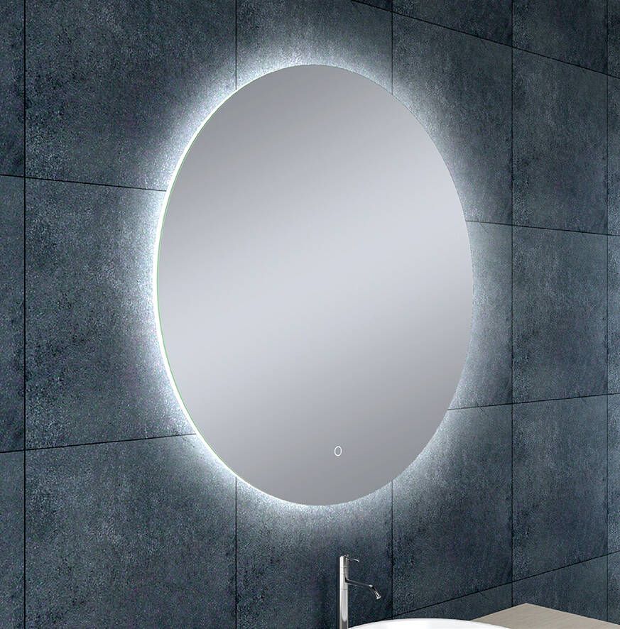 Wiesbaden Badkamerspiegel Soul Rond 80x80cm Geintegreerde LED Verlichting Verwarming Anti Condens en Touch Schakelaar