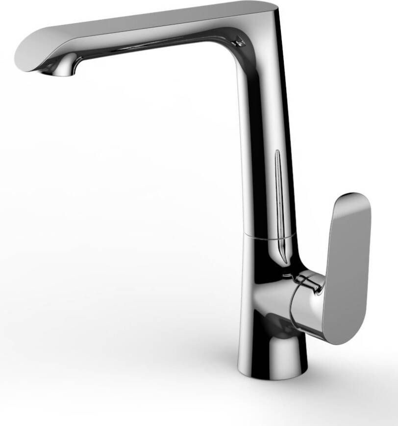 Wiesbaden Keukenkraan Tarma | Opbouw | 360° Draaibaar | Mengkraan | 1-hendel | Rond | Chroom - Foto 2