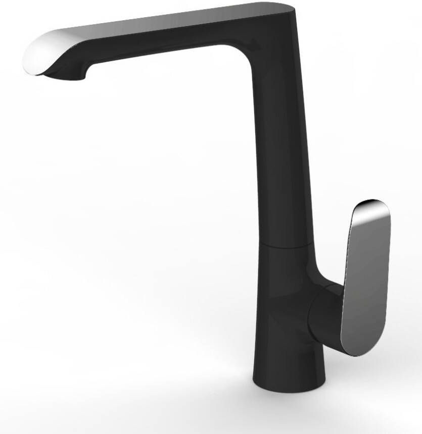 Wiesbaden Keukenkraan Tarma | Opbouw | 360° Draaibaar | Mengkraan | 1-hendel | Rond | Zwart chroom - Foto 3