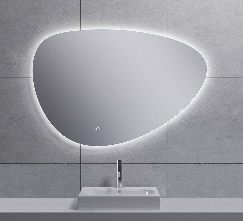 Wiesbaden Badkamerspiegel Uovo 100cm Geintegreerde LED Verlichting Verwarming Anti Condens Touch Schakelaar Dimbaar - Foto 3