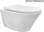 Wiesbaden Vesta rimless hangend toilet met Tornado-flush en Shade Slim toiletzitting 42 x 35 8 x 52 5 cm glanzend wit - Thumbnail 3