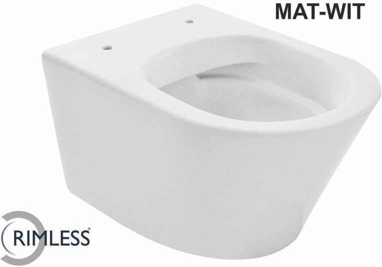 Wiesbaden Wandcloset Vesta | 52 cm | Rimless | Excl.Toiletzitting | Keramiek | Wit mat - Foto 3