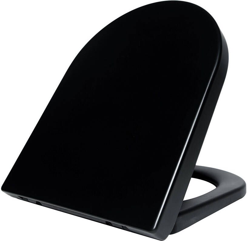 Wiesbaden Vesta toiletzitting softclose en quick release mat zwart 32.3764