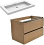 Wiesbaden Vision Oak badkamermeubel met witte wasbak 80 eiken - Thumbnail 1