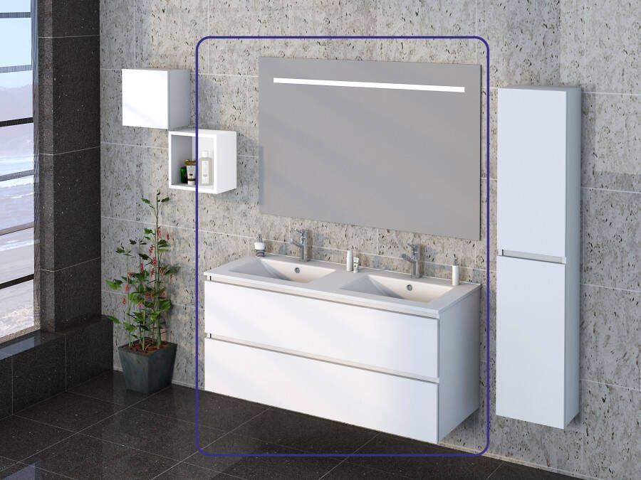 Wiesbaden Xellanz Wiesbaden Excellence Sephia badmeubel met spiegel 120 cm mat wit - Foto 2