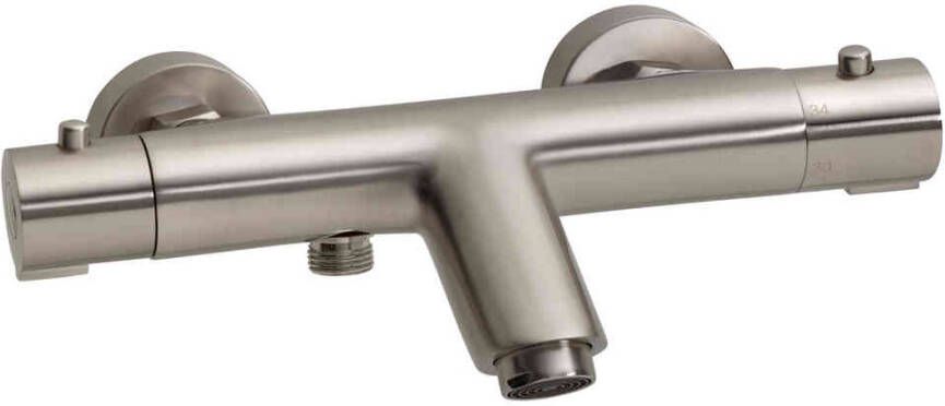 Xellanz Badkraan Rio | Opbouw | Thermostaatkraan | 2-weg | hoh 15 cm | 1-hendel | Rond | Geborsteld staal - Foto 2