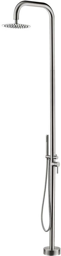Xellanz Buitendouche Set Sole Rond RVS 2 Greeps Mengkraan met Staafhanddouche