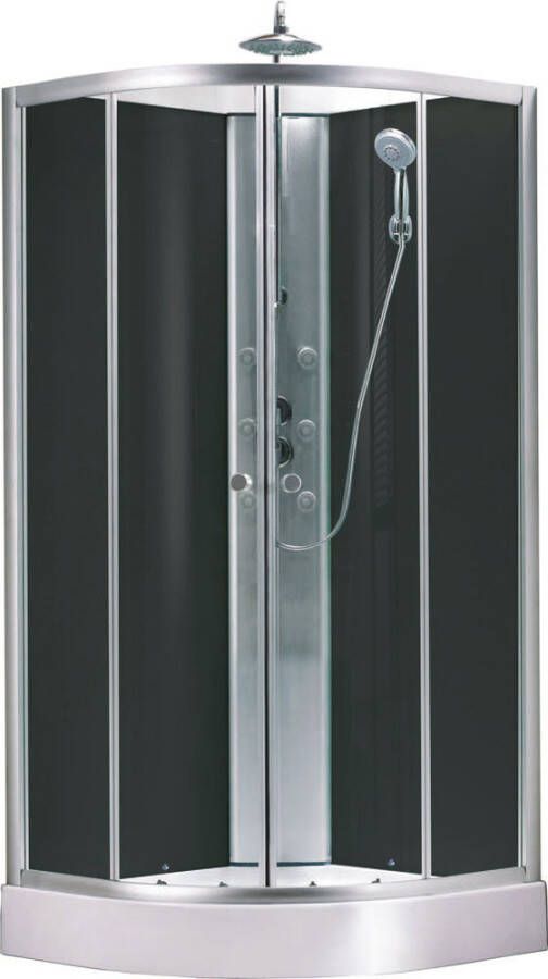 Wiesbaden Jupiter Complete Douchecabine 90x90x225 cm Aluminium Mat 5 mm Glas - Foto 2