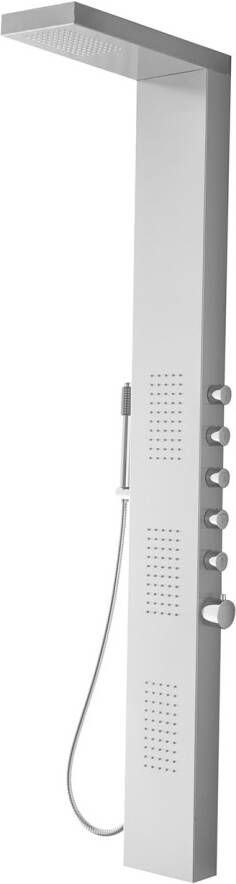 Xellanz Douchepaneel Ohio | Opbouw | 158x20 cm | Thermostaatkraan | 6-knops | Vierkant | Geborsteld staal - Foto 4