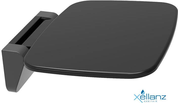 Wiesbaden Douchestoel Wandmontage Duroplast Opklapbaar Glans Zwart - Foto 5