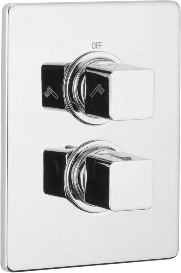 Xenz Aragon Inbouwthermostaat met 2 uitgangen chroom incl. Tec-Box