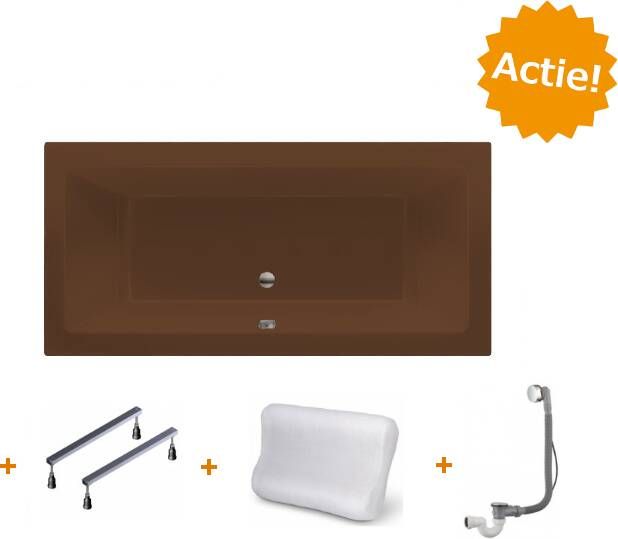 Xenz Beterbad Society duobad 190x120 cm mat klei