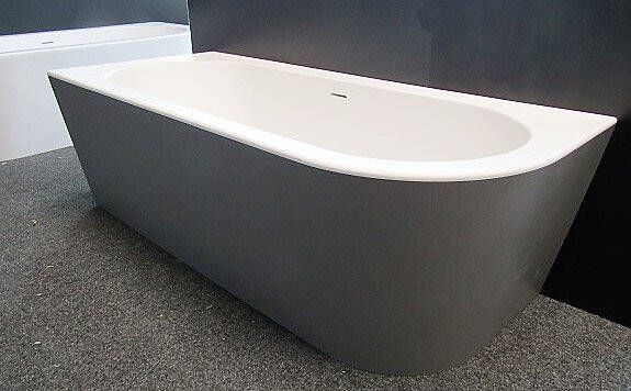 Xenz Half-vrijstaand bad Charley | 180x80 cm | Links | Incl.Badafvoer-Zwart mat | Sleuf overloop | Acryl | Zwart mat - Foto 3