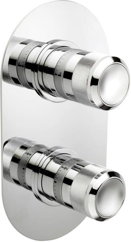 Xenz Douchekraan Chronos Inbouw 16x26cm Rond Chroom 2 Greeps