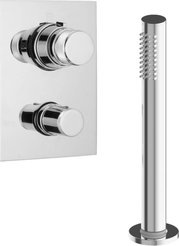 Xenz Duero inbouw badcombinatie 17.9x22cm thermostatisch chroom Hoogglans DU5409