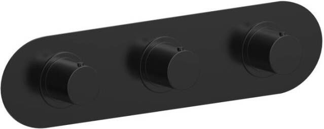 Xenz Duero Plus Thermostatische badkraan met twee uitgangen zwart mat