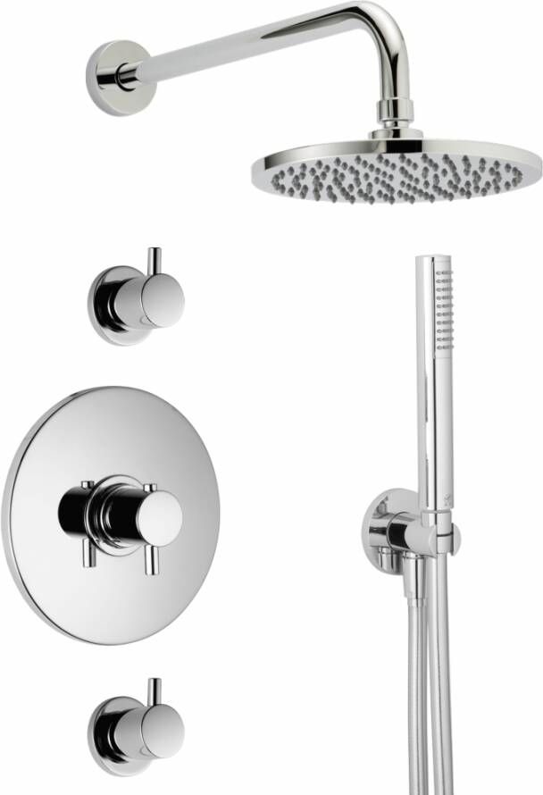 Xenz Duero Doucheset inbouw thermostatisch met inbouwdeel en handdoucheset chroom Hoogglans DU5431-51