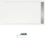 Xenz Easy Tray douchebak met chromen gootcover 140x80 cm wit - Thumbnail 1