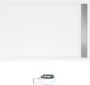 Xenz Easy Tray douchebak met geborsteld RVS gootcover 120x100 cm wit - Thumbnail 1