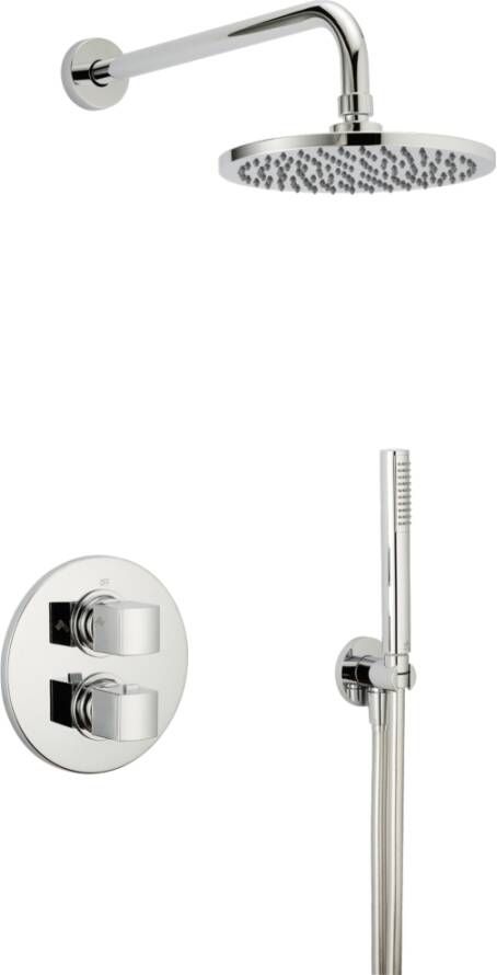 Xenz Ebro regendoucheset inbouw thermostatisch met handdoucheset chroom Hoogglans EB5214