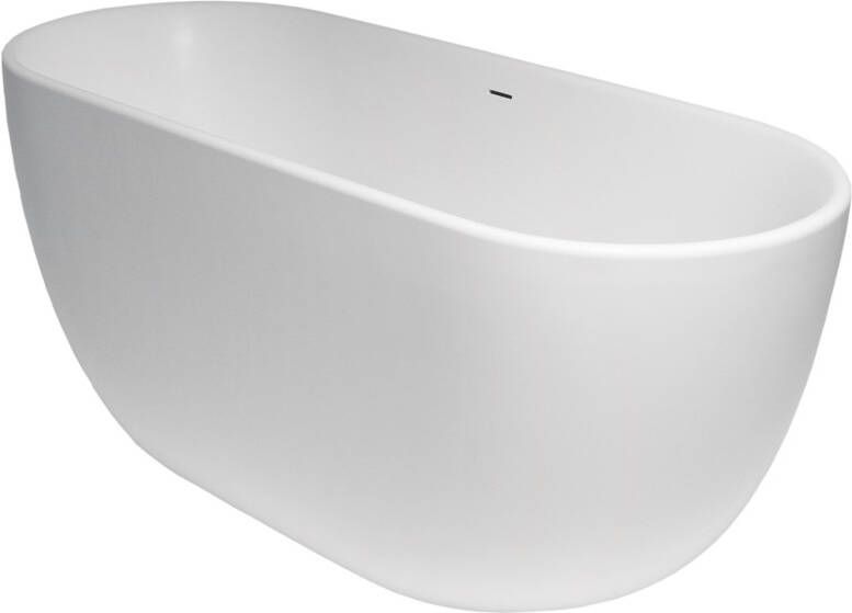 Xenz Vrijstaand bad Humberto | 170x72 cm | Incl.Badafvoer-Mat wit | Solid surface | Mat wit