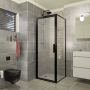 Xenz Industrial Line Brisbane douchecabine 80x30 mat zwart - Thumbnail 1
